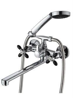 Смеситель для ванны AMMORE A4683-1, двухвентильный, излив 300мм, черный 89435