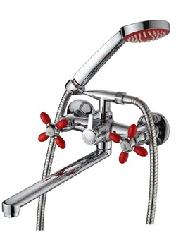 Смеситель для ванны AMMORE A4683-4, двухвентильный, излив 300мм, красный 89439