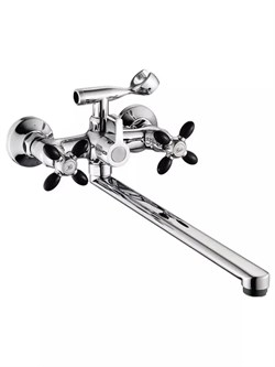 Смеситель для ванны POTATO P2771-6, двухвентильный, излив 320мм, черный 89497