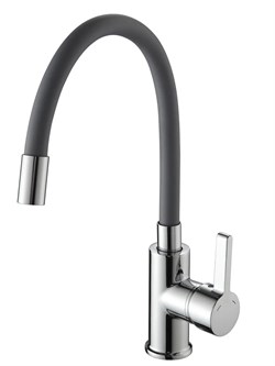 Смеситель для кухни AMMORE А5506-2, однорычажный, на гайке, серый 89899