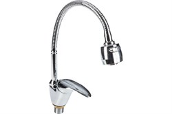 Смеситель для кухни STOMEGA 4302Y, с гибким изливом, однорычажный, на гайке, хром 82645