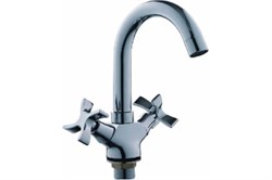 Смеситель для умывальника LEDEME L1122-2, двухвентильный, излив 213мм, хром 90069