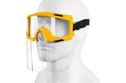 Очки защитные STAYER Panorama, панорамные, в комплекте со щитком, непрямая вентиляция,  прозрачные линзы 89677