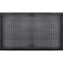 Коврик придверный АМ Косточка, 40х60см, черный, резиновый 17293