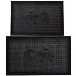 Коврик придверный АМ Рыбка, 40х60см, черный, резиновый 39464