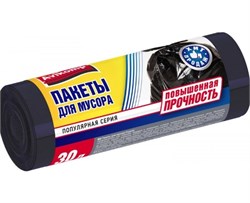Мешки для мусора Avikomp Popular 0212, 30л, 9мкм, ПНД, повышенной прочности, черные, в рулоне 20шт. 89748