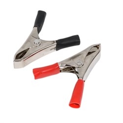 Зажим крокодил REXAN 16-0012-9, 50мм, 10A, набор 2шт: черный и красный 89043