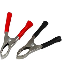 Зажим крокодил REXAN 16-0015-9, 75мм, 30A, набор 2шт: черный и красный 89045