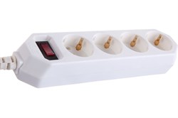 Удлинитель с сетевым фильтром ЭРА USF-M-4es-1.5m-W, 2200Вт, ПВС 3х0.75мм2, 4 розетки, 1.5м, с заземлением, выключатель на корпусе, белый 88485