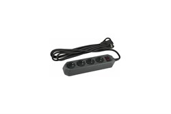 Удлинитель с сетевым фильтром ЭРА USF-M-5es-5m-В, 2200Вт, ПВС 3х0.75мм2, 5 розеток, 5м, с заземлением, выключатель на корпусе, черный 88491