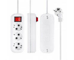 Удлинитель 1-2.SALE E1M 860478, ПВС 3x1мм2, 3 розетки, 1.5м, 16А, IP20, с заземлением, выключатель на корпусе 86677