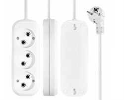 Удлинитель 1-2.SALE E1M 860479, ПВС 3x1мм2, 3 розетки, 1.5м, 16А, IP20, с заземлением 86676