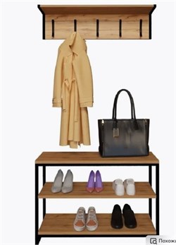 Прихожая Лофт 900х278х2100мм с вешалкой, дуб крафт золотой 68650