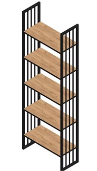 Стеллаж Тетрис прямой 690х210х1500мм, дуб крафт золотой 91355