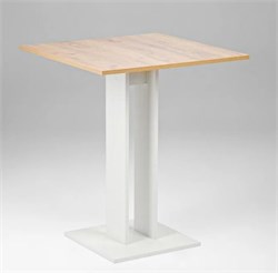 Стол обеденный На двоих 650x650x760мм,белый/дуб сонома 90901