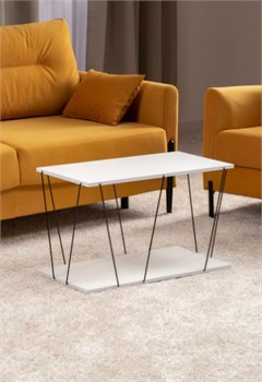 Столик журнальный Рейв 688х404х475мм с металлическими прутками, ателье светлое 91352