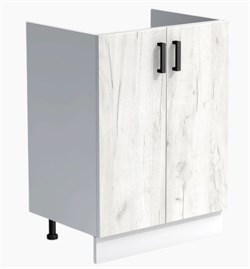 Тумба под мойку 800x500мм, 2 дверцы, ЛДСП дуб крафт белый, без корыта 70355