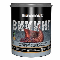 Покрытие защитно-декоративное (антисептик) АКВАТЕКС Викинг, 0.75л, бесцветный, полуматовое 76532