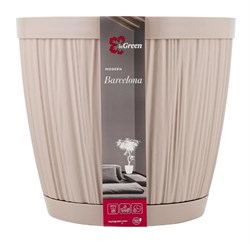 Горшок для цветов InGreen BARCELONA IG623210047, 9.6л, диаметр 270мм, пластиковый, Молочный шоколад 75299