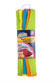 Салфетка для уборки YORK AZUR, 30x30см, 200г/м2, микрофибра, упаковка 5шт. 17027