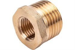 Фитинг резьбовой - футорка, 15x9.5мм (1/2х3/8 дюйми), латунная никелированная, наружный-внутренний 11767