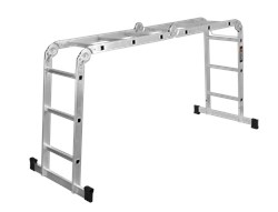 Лестница трансформер ВИХРЬ ЛТА 4х3, 4х3 ступеней, высота 0.98-3.64мм, алюминиевая 70516
