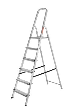 Лестница стремянка ВИХРЬ СА 1х6, 6 ступеней, высота 1.25м, алюминиевая 70522
