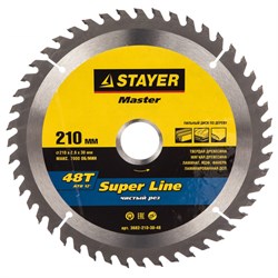 Диск пильный по дереву STAYER SUPER-Line, 210x32/30мм, 48Т - 48 зубьев 72643
