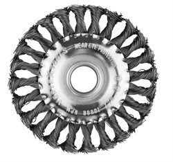 Щетка Vertex 12100-125 для УШМ, плоская, 125x22.2мм, крученая стальная проволока, латунь 90599