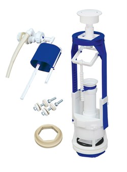 Арматура для бачка унитаза РБМ АС-16.2, штоковая, боковая подводка воды, белая кнопка 87104