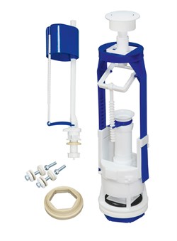 Арматура для бачка унитаза РБМ АС-17.2, с штоковая, нижняя подводка воды, белая кнопка 87105