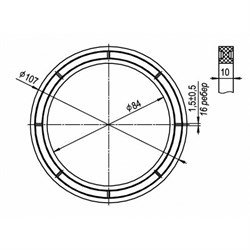 Прокладка уплотнительная SANTERI 004, для смывного бачка 110мм, круглая, белая, резиновый полимер 88957