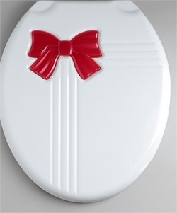 Сиденье с крышкой для унитаза РУССПЛАСТ Комфорт Люкс, бантик 87058