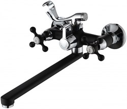 Смеситель для ванны AMMORE А4681-А, двухвентильный, с плоским изливом, черный 89432