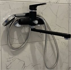 Смеситель для ванны AMMORE А4703-А, однорычажный, с плоским изливом, черный 89518