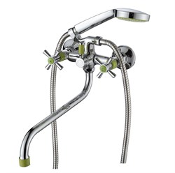 Смеситель для ванны AMMORE А4782-5, двухвентильный, с круглым изливом, зеленый 89872