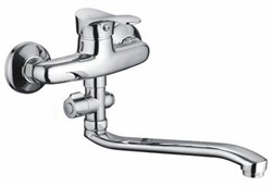 Смеситель для ванны FRAP F2114-B, однорычажный, с плоским изливом, хром 90009