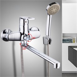 Смеситель для ванны FRUD 7130S R22072, однорычажный, с плоским изливом, хром 90028