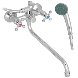 Смеситель для ванны FRUD 7130S R2208-2, двухвентильный, с круглым изливом, хром 90011