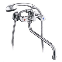 Смеситель для ванны FRUD 7130S R22111, двухвентильный, с круглым изливом, хром 90038