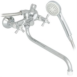 Смеситель для ванны FRUD 7130S R22118-7, двухвентильный, с круглым изливом, хром 90032