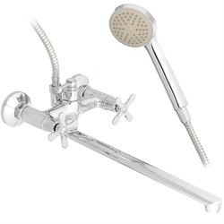 Смеситель для ванны FRUD R22601, двухвентильный, с плоским изливом, хром 90037