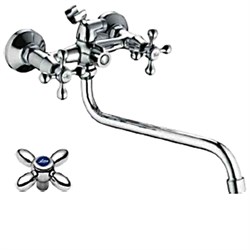 Смеситель для ванны LOFFREY LF82327, двухвентильный, с круглым изливом, хром 90021