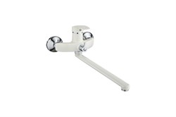 Смеситель для ванны ЭВЕРЕСТ B22-2127, однорычажный, с плоским изливом, белый 89488