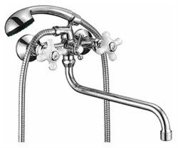 Смеситель для душа D-LIN D145806, двухвентильный, с круглым изливом, хром 89910