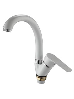 Смеситель для кухни AMMORE А5003-С, однорычажный, белый, ЦАМ 89462