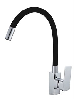 Смеситель для кухни AMMORE А5501-1, с гибким изливом, однорычажный, черный, силикон 89883