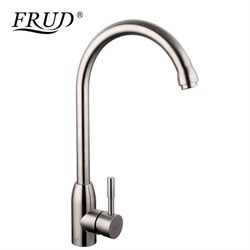 Смеситель для кухни FRUD R41052, однорычажный, сатин, нержавеющая сталь 90055