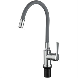 Смеситель для кухни FRUD R42052-31, с гибким изливом, однорычажный, серый, ЦАМ 90062