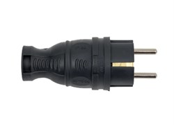 Вилка прямая TOKOV ELECTRIC TKE-C05-KV-Z, 16А, 250В, IP44, с заземлением, каучук, черная 84173